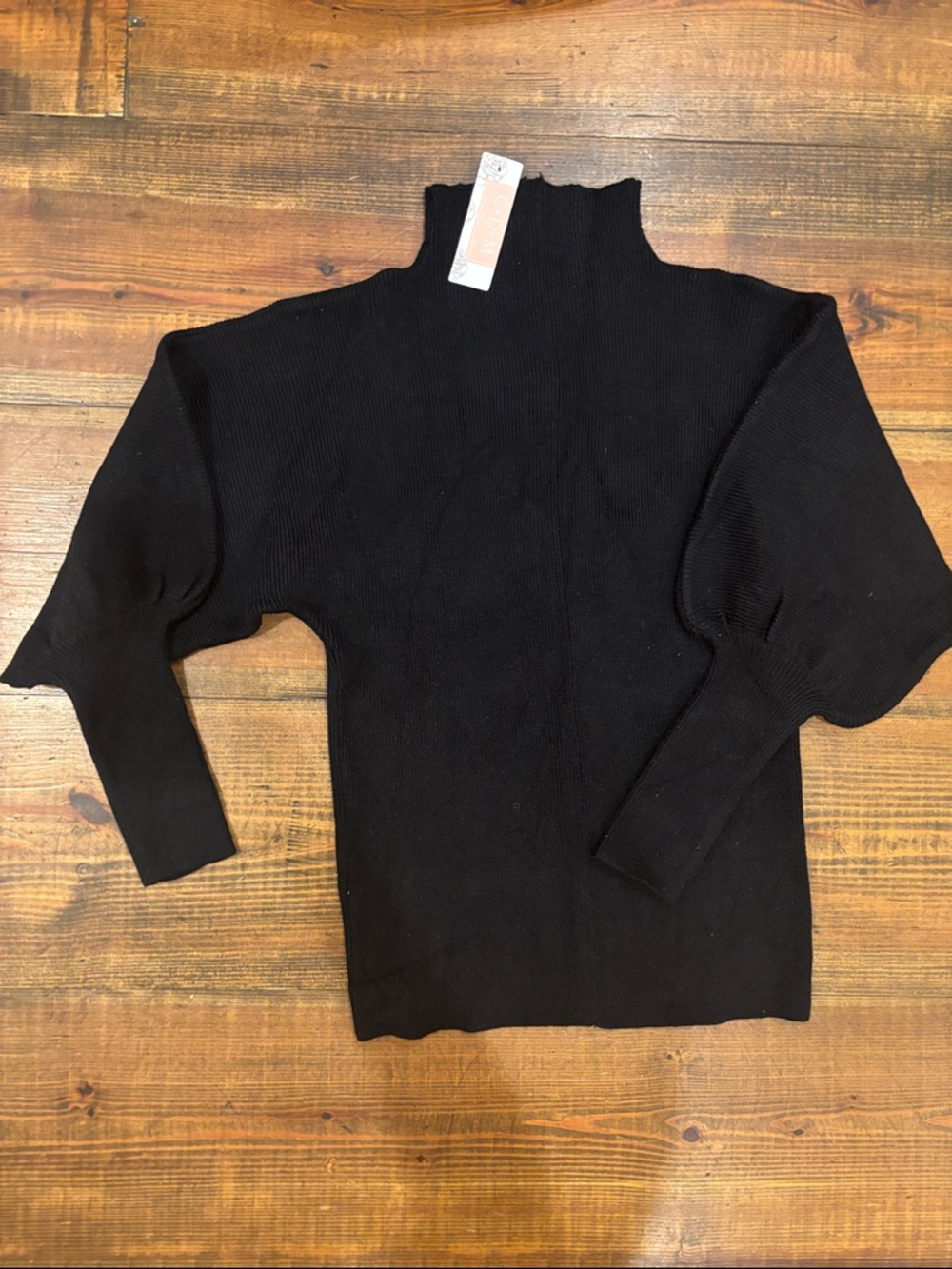 Black Ribbed Mock Neck Sweater